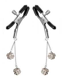 Rhinestone Nipple Clamps Jewel Square Clear