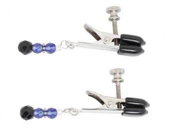 Blue Beaded Clamps With Broad Tip Nipple Clamps Blue (SKU: TCN-SPF-101)