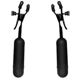 Cordless Vibrating Nipple Clamp Black Adjustable (SKU: PD392723)
